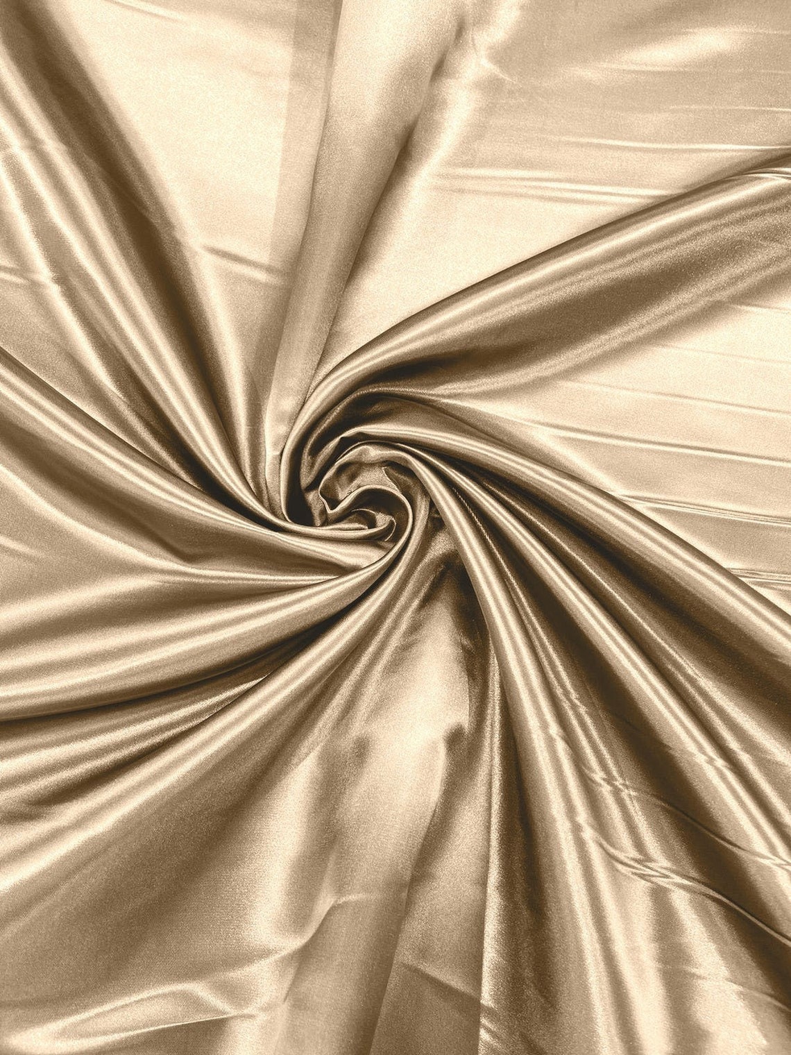 58/59 Satin Stretch Fabric Matte L'Amour - Sand - Stretch Matte Satin