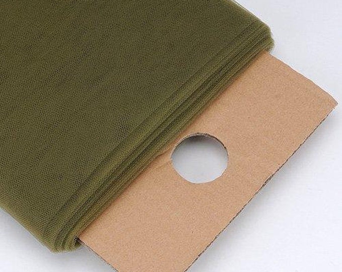 Mia Fabrics Olive 54"Inches Wide by 40 Yards Long (120 ft) Fabric Tulle Bolt for Wedding and Decoration, Bridal Wedding Tulle