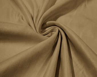 Camel Faux Micro Suede Fabric: 58" Wide Polyester Upholstery - By The Yard