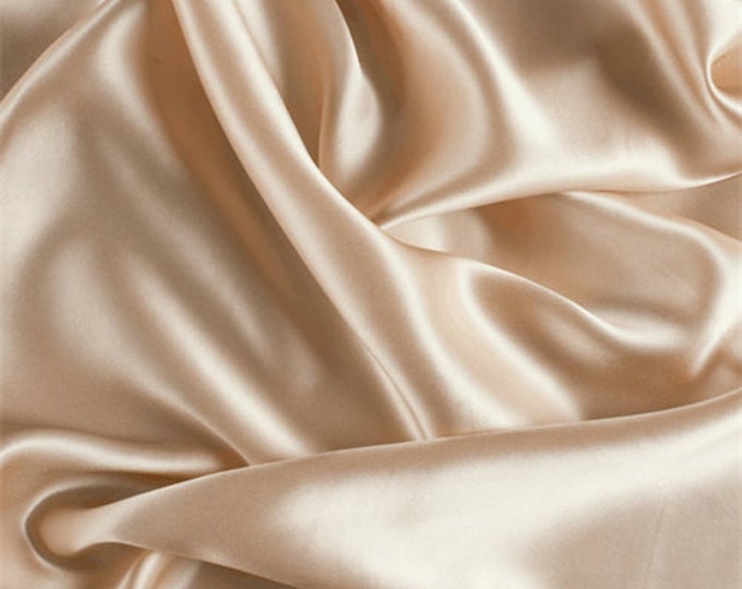 Champagne Stretch Imitation Silk Satin Charmeuse - 2 Way Slight Stretch- 58/60" - (Choose The Quantity)