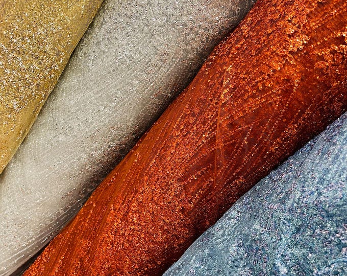 Glitter Mesh Fabric, With Glitter Sequin Fabric, Bridal Wedding Decor Fabric Prom Dress - Sparkle Glitter