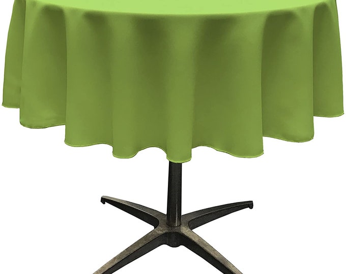Mia's Fabrics Inc, Lime Tablecloth Polyester Poplin Tablecloth Inch Round Banquet Cloth, Wrinkle Resist Quality (Pick a Size)