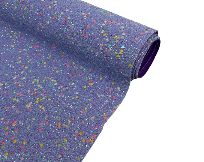 Lavender Iridescent Stardust Glitter Crafting Vinyl Fabric - Sold By The Yard - Vinyl Sparkle Glitter Fabric 54” Wide