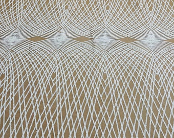 White Diamond Sequin Fabric - by the yard - On Dark Nude Power Mesh 4 Way Stretch Sequins Fabric