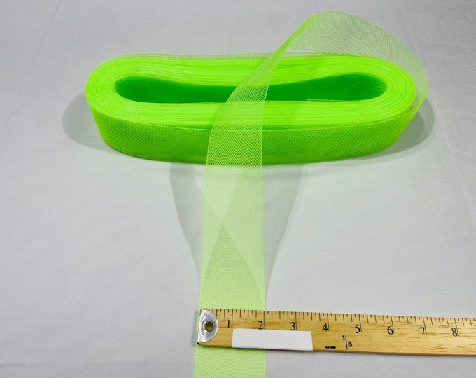 2 Inch Lime Green Crinoline Horsehair Braid Trim-Wedding-Bridal-Decorations-Crafts-Sold By The Yard (Pick a Size )