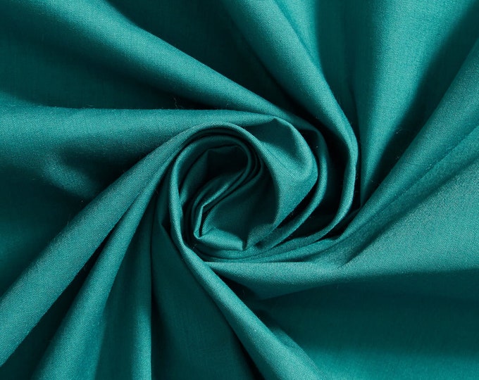 TEAL GREEN 60" Poly Cotton Broadcloth, Fabric by the Yard