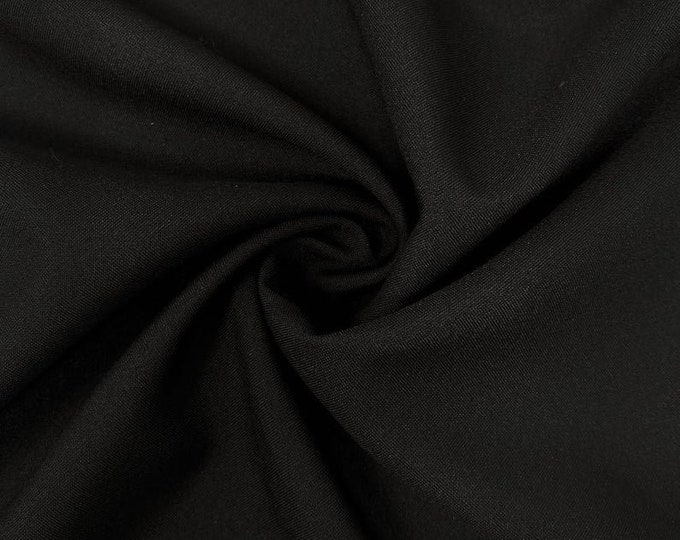 Black Poly Poplin Fabric Polyester Solid 60'' By The Yard Table Covers Decoration Apparel ( Choose The Size )