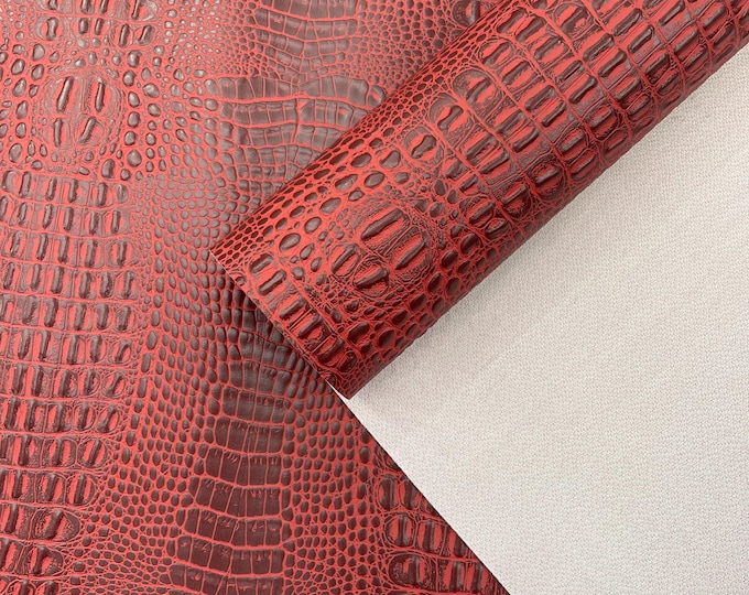 Red Crocodile Marine Vinyl Fabric: Waterproof Upholstery for Auto/Boat