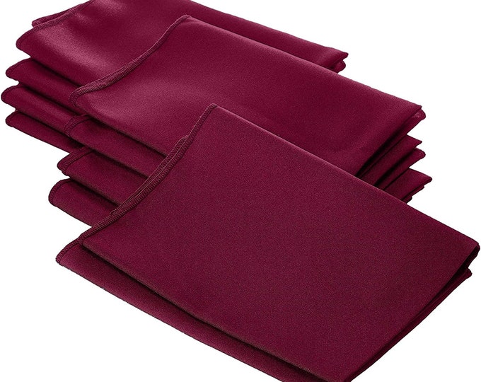 Cranberry Polyester Poly Poplin Napkin 18 by 18-Inch, Napkins Ideal for Parties, Weddings and Dinners