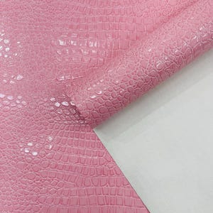 Pink Krokodil Geprägtes Vinyl Stoff: Kunstleder Polsterung - 134 cm Breit