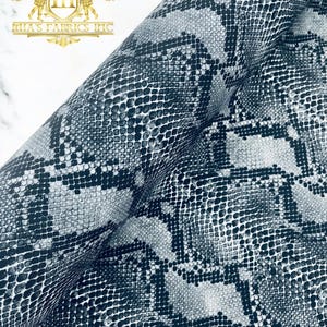 Gray Snake Design Nylon Spandex By The Yard, Digital Print Snake Fabric | Muti Color Snake Fabric 4 Way Stretch, Serpent Fabric 60”