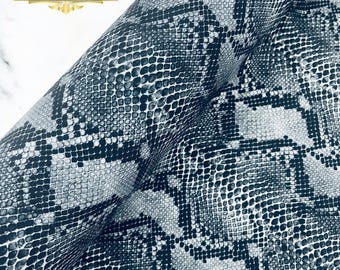 Gray Snake Print Nylon Spandex Fabric: 4-Way Stretch, 60" Wide