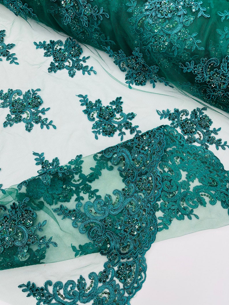Green Beaded Lace Britte
