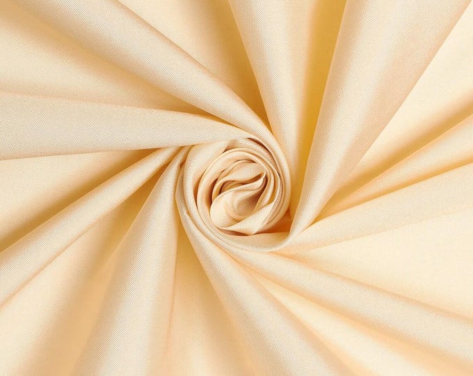 Beige Taffeta Stretch Fabric 2-Way Stretch, Spandex Polyester 58" Wide Sold by The Yard
