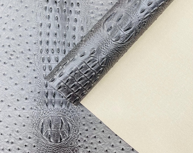 Embossed Ostrich Gator Vinyl Fabric: Two-Tone Upholstery, Purses, Wallets
