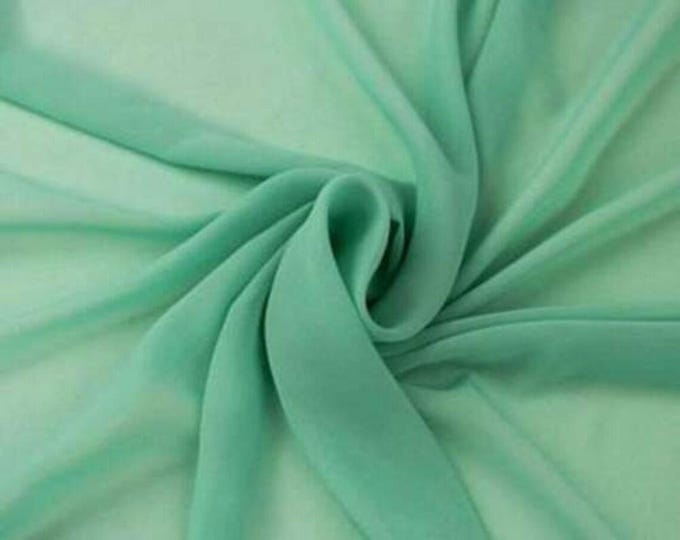 Mint Chiffon Fabric: 58-60" Wide, Sheer Apparel Fabric By The Yard