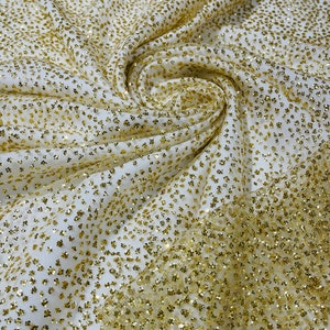 Shimmer Gold Fabric, Sparkly Tulle, Splatter Fabric, Shiny Fabric Gold Tulle,  Glitter Fabric by Yard Gold Sheer Fabric Soft Gold Mesh Fabric 