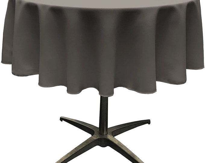 Mia's Fabrics Inc, Charcoal Tablecloth Polyester Poplin Tablecloth Inch Round Banquet Polyester Cloth, Wrinkle Resist Quality (Pick a Size)