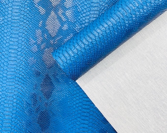 Royal Blue Faux Viper Snake Skin Vinyl-faux Leather-3D Scales-sold Vinyl For upholstery  By The Yard