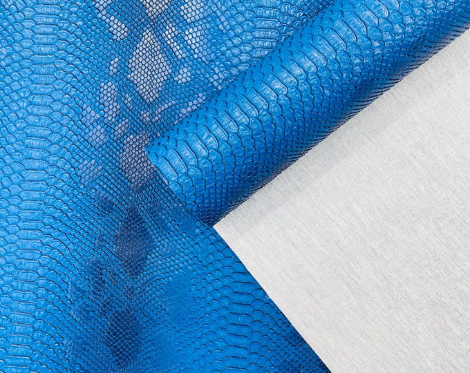 Royal Blue Faux Viper Snake Skin Vinyl-faux Leather-3D Scales-sold Vinyl For upholstery  By The Yard