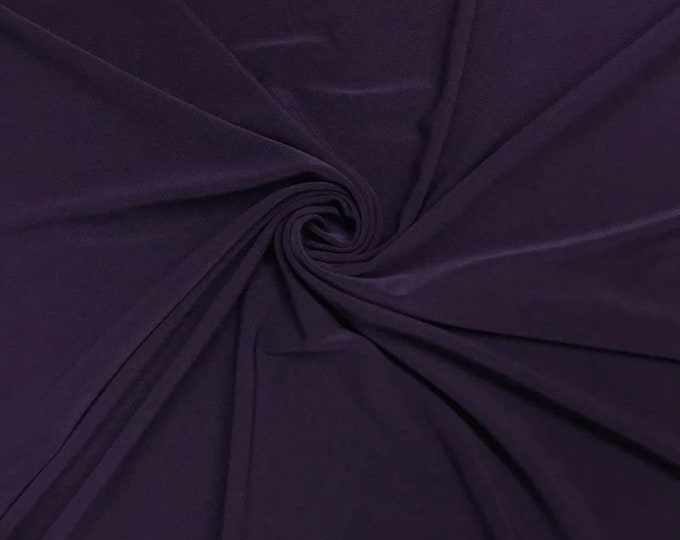 Mia's Fabrics Inc, 58/59" ITY Fabric - Eggplant - 2 Way Stretch Spandex Polyester Knit Jersey Fabric Sold By The Yard