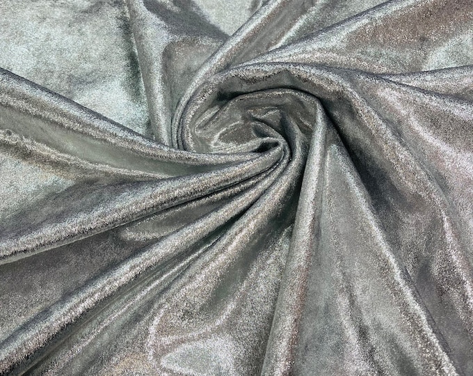 Silver Foiled Stretch Velvet By The Yard | Velvet Fabric | Foiled Velvet 4Way Stretch 60'' Wide, Sewing, Apparel, Mia Fabrics Inch