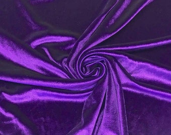 Mia Fabrics Purple Stretch Velvet Fabric 60'' Wide, Sewing, Apparel, Costume, Craft {Choose quantity}