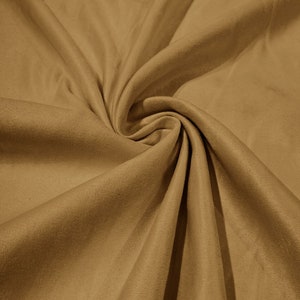 58&quot; Faux Micro Suede Fabric - Gold - Polyester Micro Suede Fabric for Upholstery / Crafts / Costume Sold By The Yard