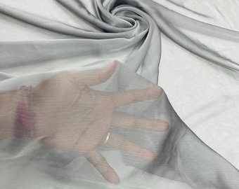 Gray Two-Tone Polyester Chiffon Fabric: Bridal & Gown Material