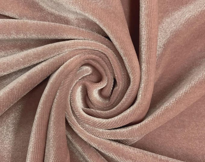 Old Rose Stretch Velvet Fabric: 60" Wide, Apparel, Costume Mia Fabrics