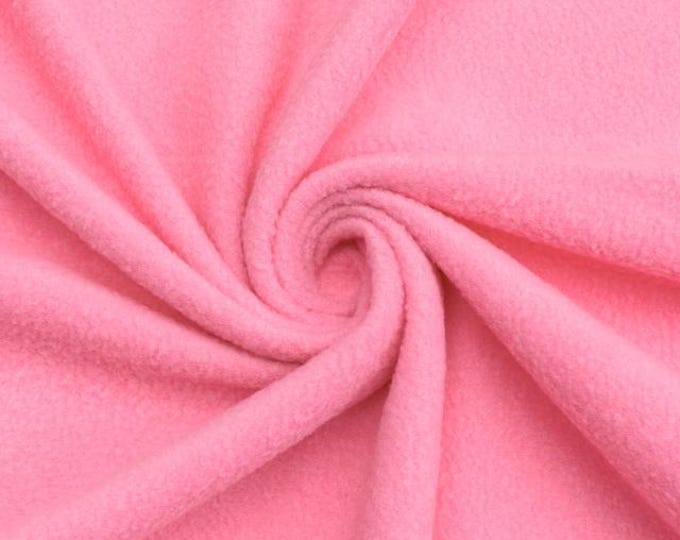Bubble Gum Pink Soft Anti-Pill Polar Fleece Fabric: 60" Wide, Sold by The Yard