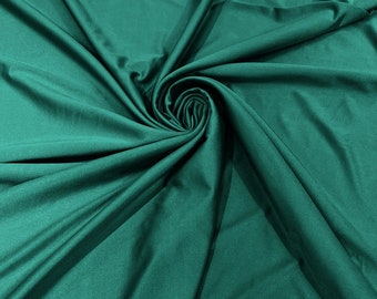 Jade Green Shiny Milliskin Nylon Spandex Fabric 4 Way Stretch Prom-Gown-Dress, 58" Wide Sold by The Yard (Pick a Size)
