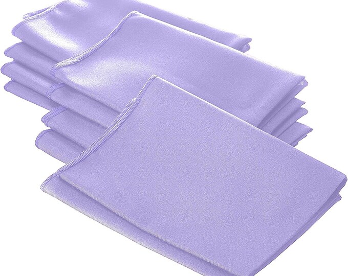 Lilac Polyester Poly Poplin Napkin 18 by 18-Inch, Napkins Ideal for Parties, Weddings and Dinners