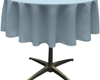 Mia's Fabrics Inc, Light Blue Tablecloth Polyester Poplin Tablecloth Inch Round Banquet Cloth, Wrinkle Resist Quality (Pick a Size)