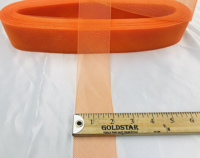 2 Inch Orange Crinoline Horsehair Braid Trim-Wedding-Bridal-Decorations-Crafts-Sold By The Yard (Choose The Quantity)