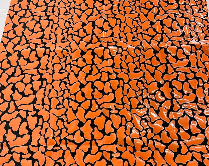 Orange Sequins Velvet by the yard 2 way Stretch 58/60” iridescent Sequin on Black Stretch Velvet (Choose The Quantity)