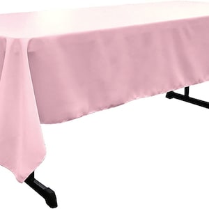 60&quot; Wide Light Pink Polyester Poplin Rectangular Tablecloth, Polyester Rectangular Cloth Table Covers for All Events (Pick a Size)