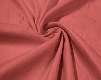 58" Faux Micro Suede Fabric - Coral - Polyester Micro Suede Fabric for Upholstery / Crafts / Costume Sold By The Yard