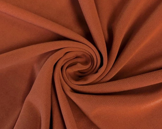 Mia's Fabrics Inc, 58/59" ITY Fabric - Rust - 2 Way Stretch Spandex Polyester Knit Jersey Fabric Sold By The Yard