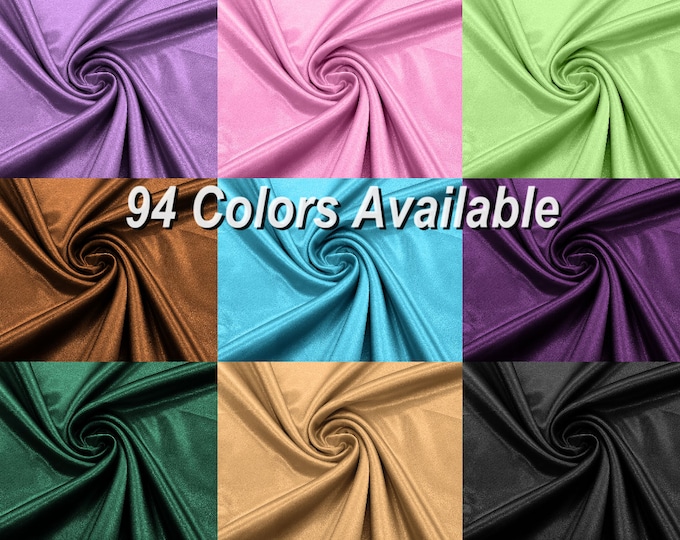 60" Crepe Back Satin Fabric -  Japan Quality Satin Fabric for Bridal, Prom, Draping Sold by Yard 94+ Colors ( Colors #1-45)