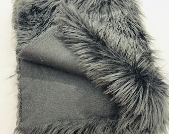 Black Shaggy Faux Fur Fabric: Luxury Long Pile, 60" Wide
