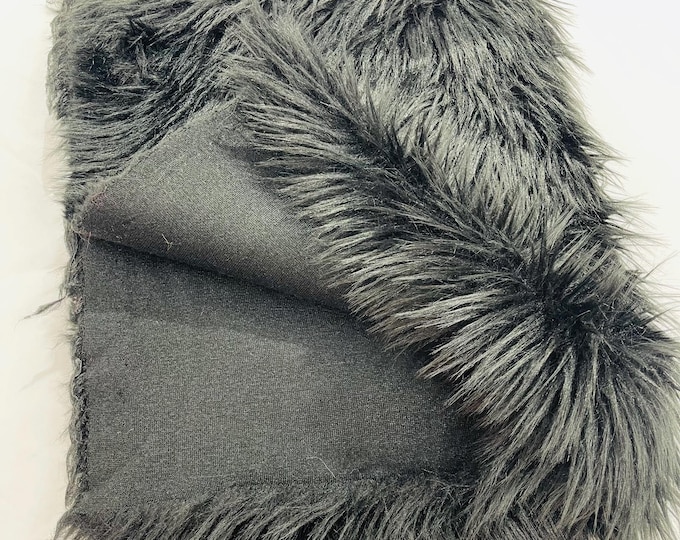 Black Shaggy Faux Fur Fabric By Yard, Long Pile Luxury Shaggy Craft, Costume, Apparel, Decoration, Cosplay, Sewing Decoration Soft 60" Wide