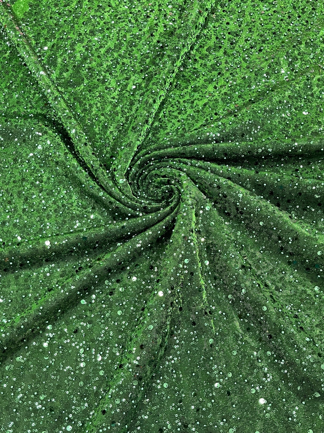 Olive Shimmer Fabric With Beaded Sequin by Yard, 4 Stretch Shimmer