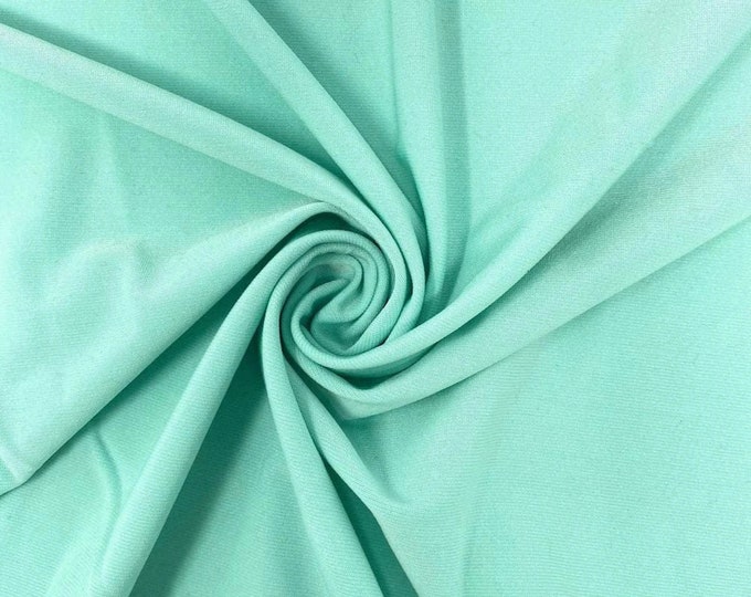 Mia's Fabrics Inc, 58/59" ITY Fabric - Mint - 2 Way Stretch Spandex Polyester Knit Jersey Fabric Sold By The Yard