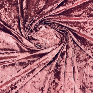 Dusty Rose Stretch Crushed Velvet Fabric: 58/60&quot; Wide, Apparel, Costume