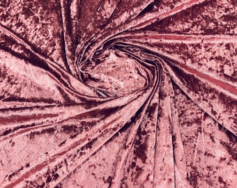 Dusty Rose Stretch Crushed Velvet Fabric Sold By The Yard - 58”/60'' Wide, Sewing, Apparel, Costume, Craft