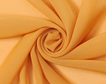 Gold Chiffon Fabric: Hi Multi Sheer Material, 58-60" Wide