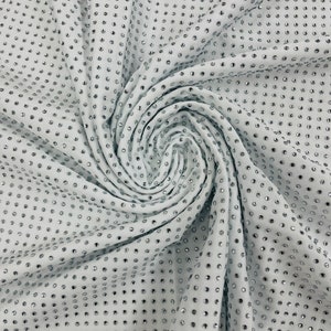 White Rhinestone Spandex Fabric: 4-Way Stretch Prom Dress Material