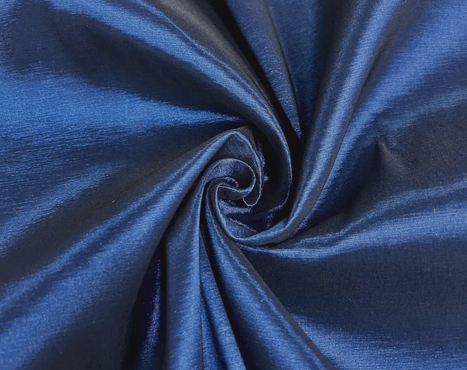 Dk Royal Blue Taffeta Stretch Fabric 2-Way Stretch, Spandex Polyester 58" Wide by The Yard