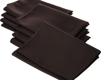 Brown Polyester Poplin Napkin: 18-Inch Party & Wedding Linens